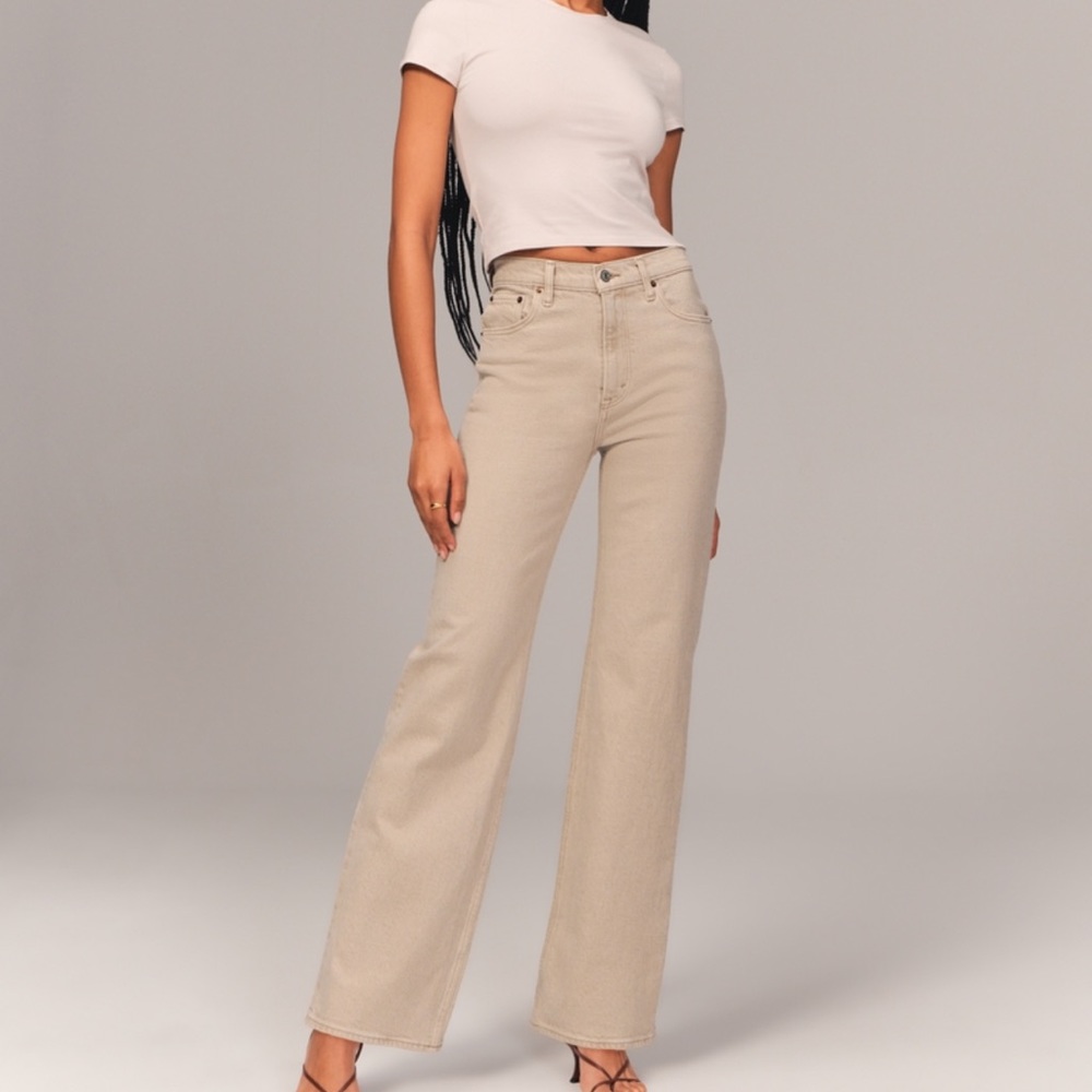 Abercrombie & Fitch Tan High Rise Jeans